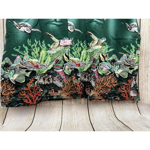 Men Graphic Coral Reef Shirt Button Front XL Tropical Fish Hawaiian 100% Cotton - Picture 3 of 11